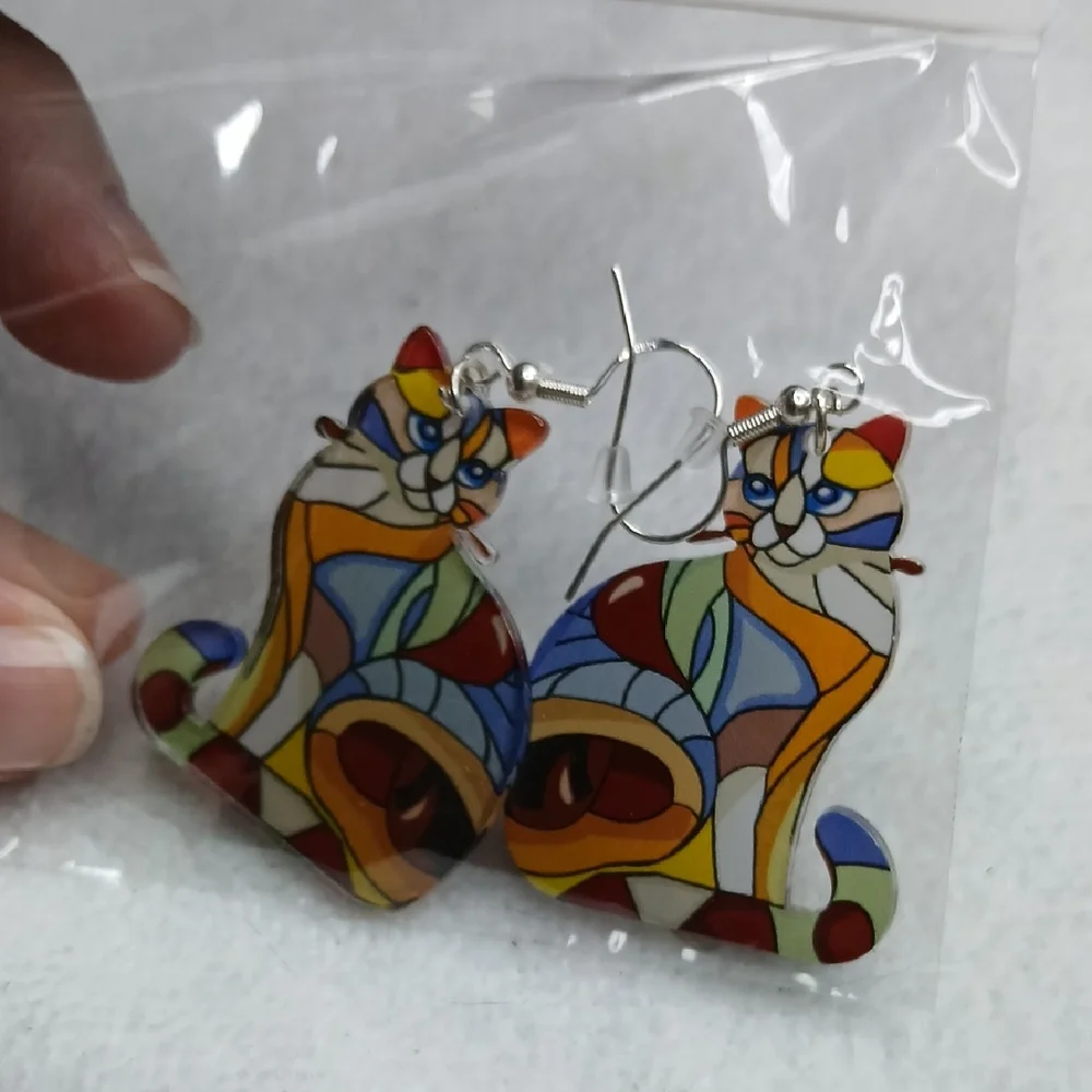 Vibrant Cat Earrings for Pet Lovers
